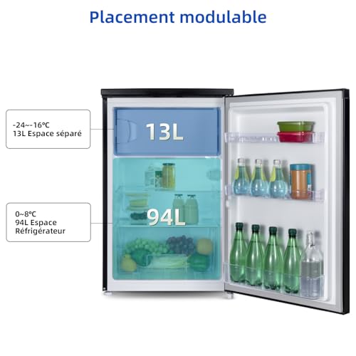 Thumbnail 2 de CHiQ CTT107BC, réfrigérateur une porte noir de 107 L avec compartiment séparé