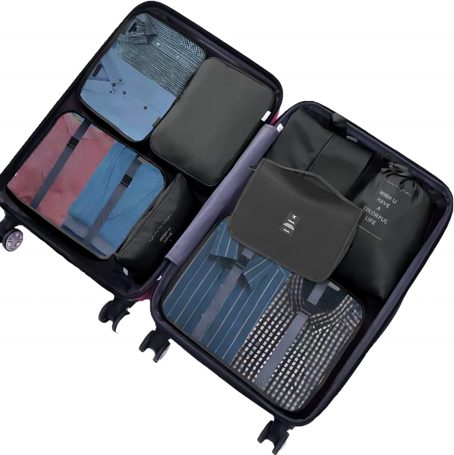 Thumbnail 1 de MURISE Packing Cubes Set (8-teilig, 6-teilig) – Koffer Organizer mit Kompressions- und Mesh-Zellen