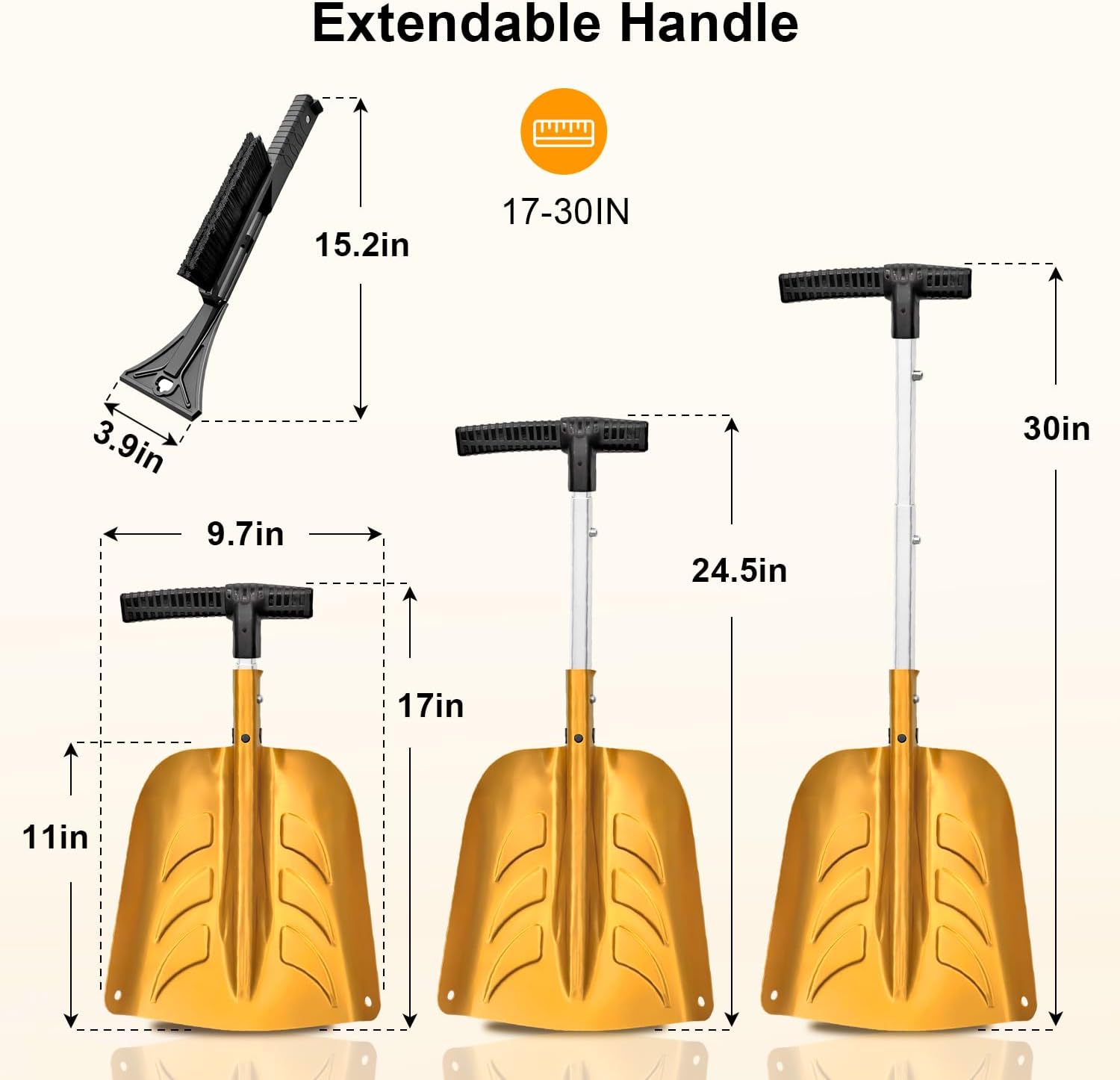 Thumbnail 3 de ARTIPOLY Snow Shovel 76 cm extendable ❄️🛠