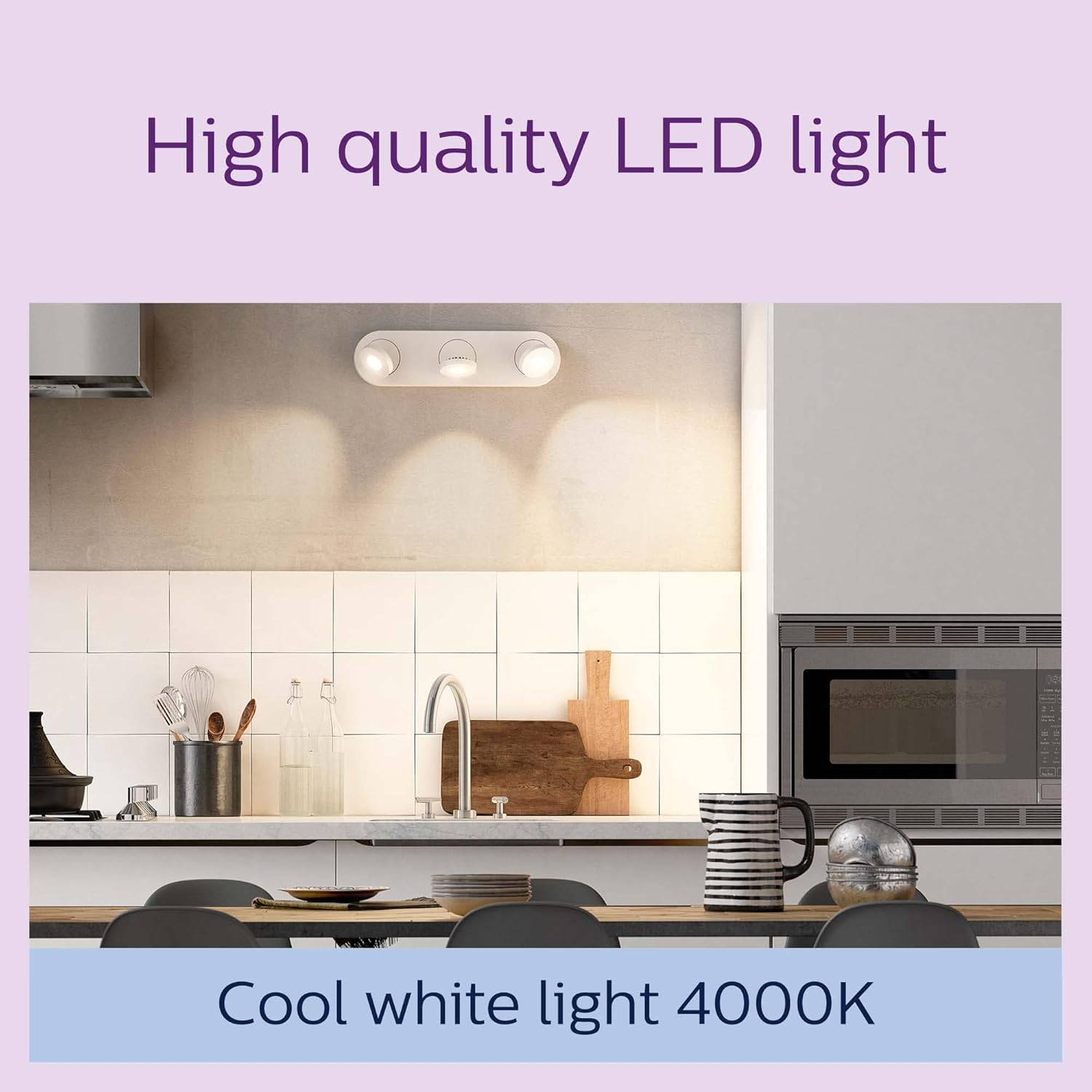Detalle de PHILIPS LED Classic Spot Light Bulb 6 Pack (GU10) 35W, Cool White 4000K, Non-Dimmable