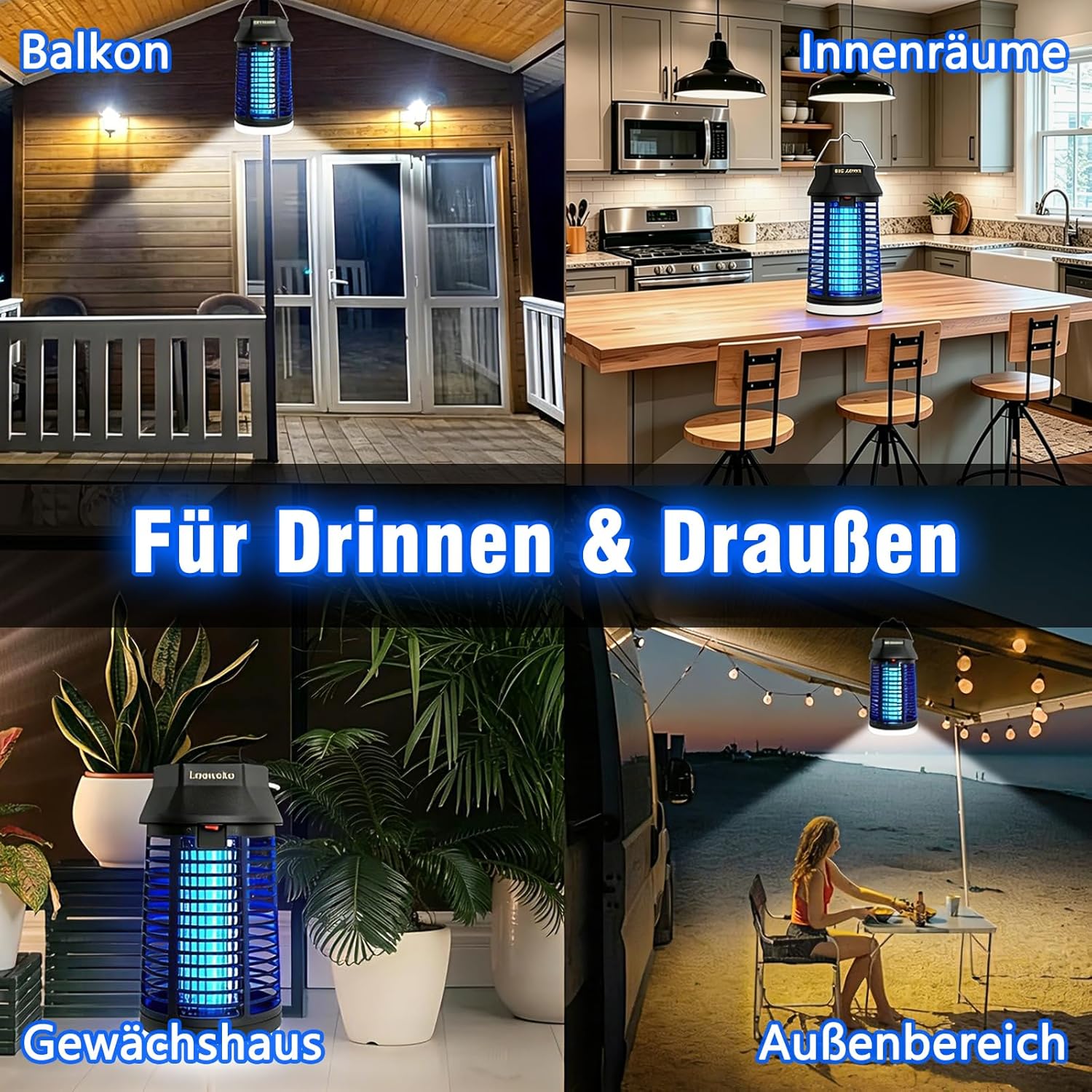 Thumbnail 5 de Insektenvernichter Elektrisch 4200V – 2-in-1 Mückenlampe mit LED-Licht, IPX4, kompakt und tragbar