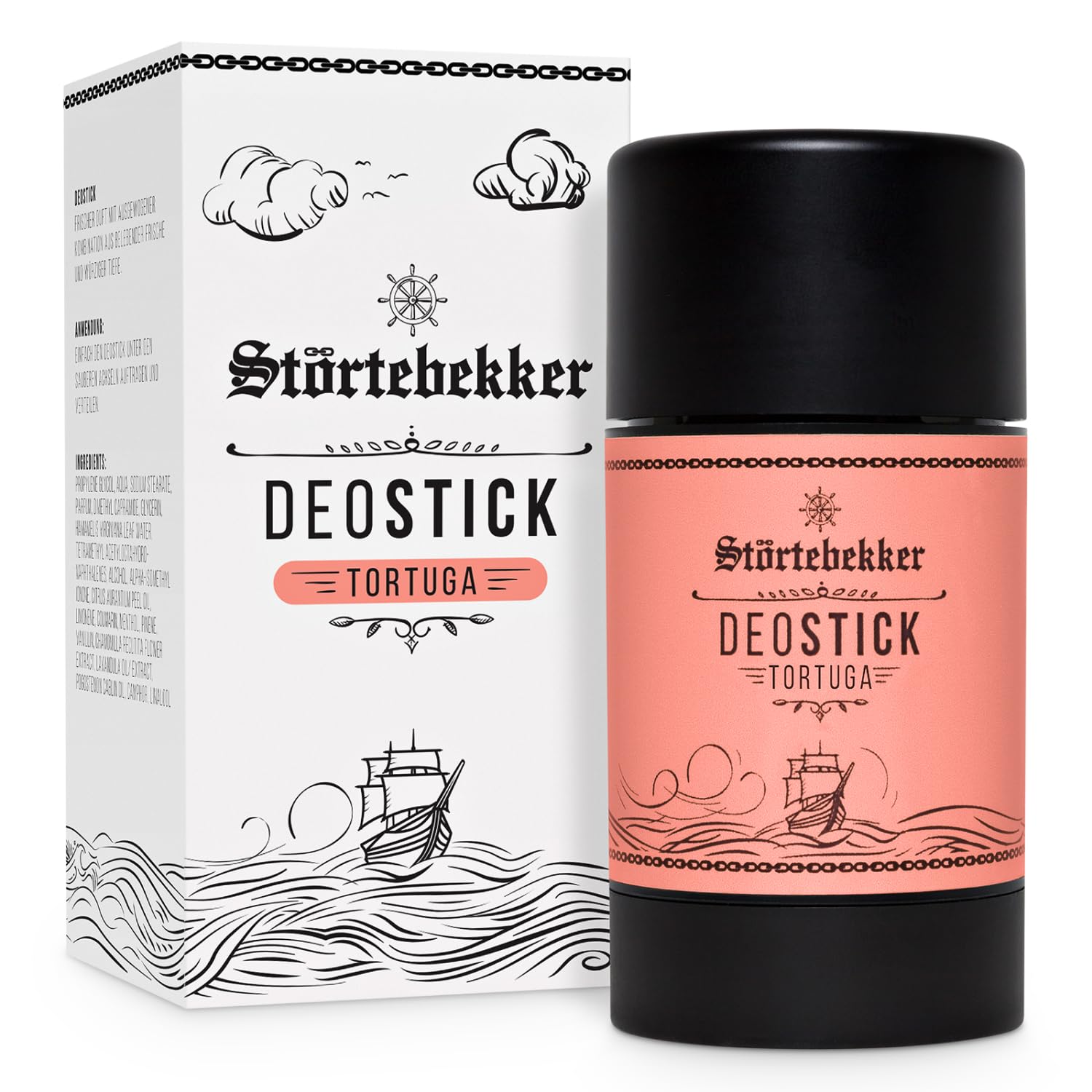 Detalle de Störtebekker Premium Deostick Tortuga – Erfrischender Deo-Stick für Herren, Made in Germany, 75 g