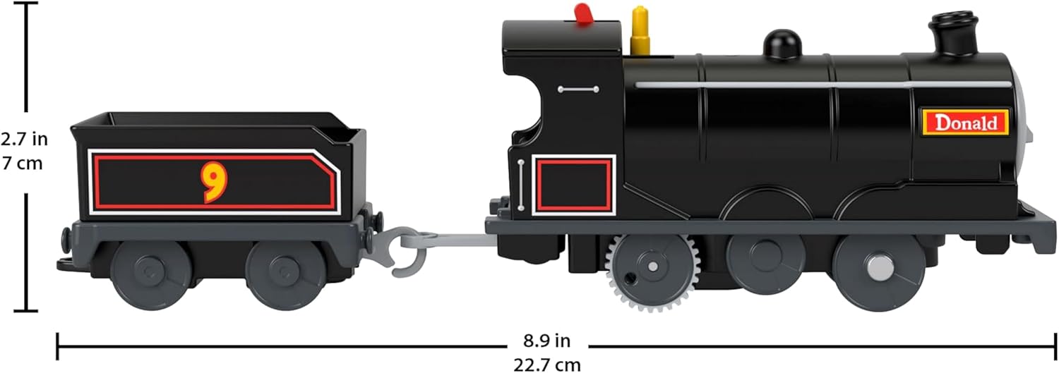 Detalle de Thomas & Friends Motorised Toy Train Donald (battery-powered) with coal cargo car, JBW21