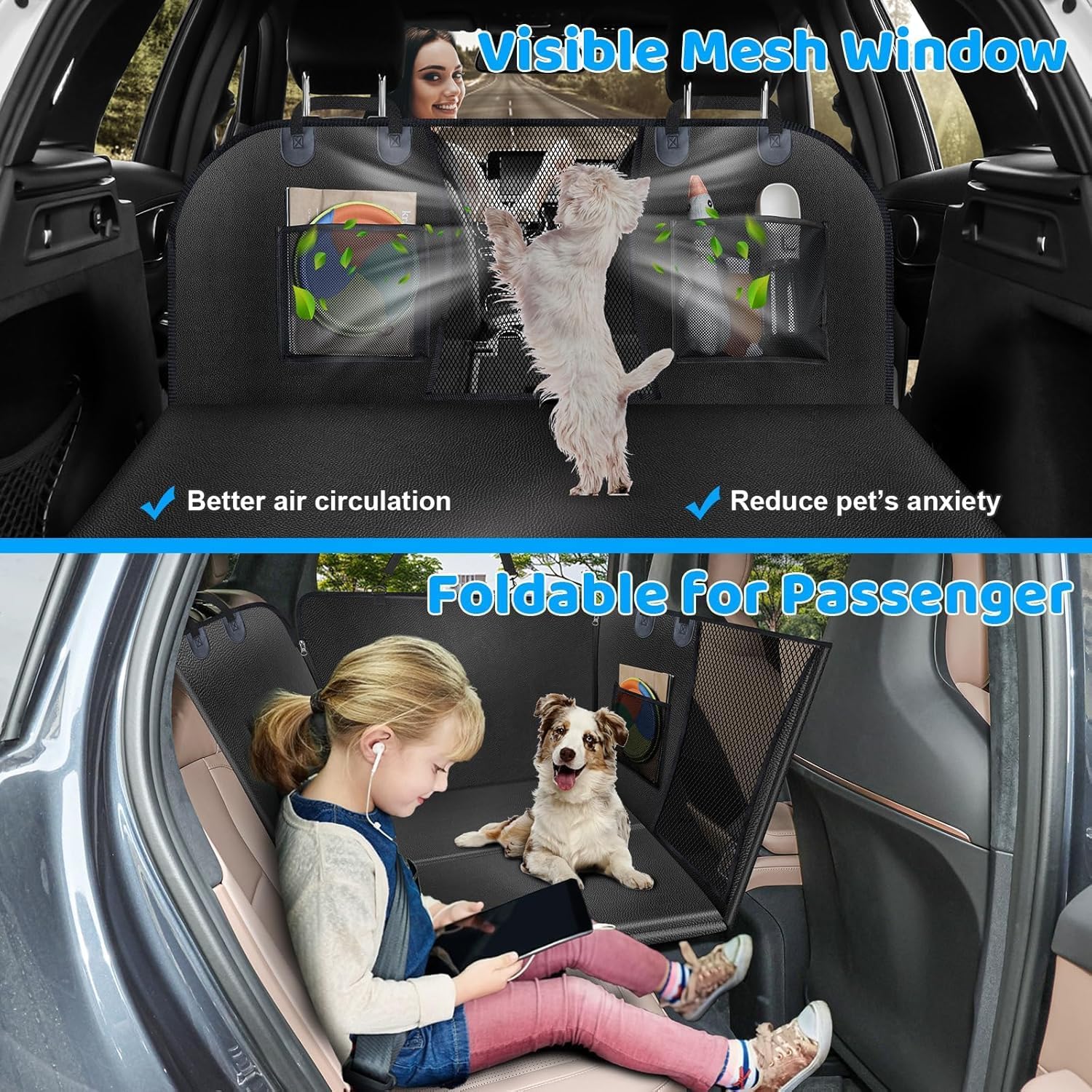 Detalle 2 de URPOWER 2026 Upgraded Back Seat Extender for Extended Cab Trucks: Large, Waterproof Dog Hammock with 550 lb Capacity