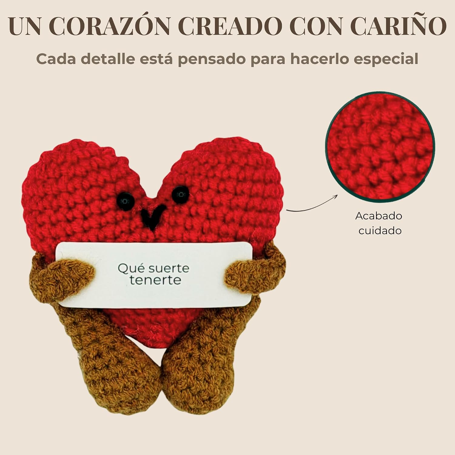 Thumbnail 6 de Kiwilima KL Regalo Original: Corazón de crochet con tarjeta personalizable