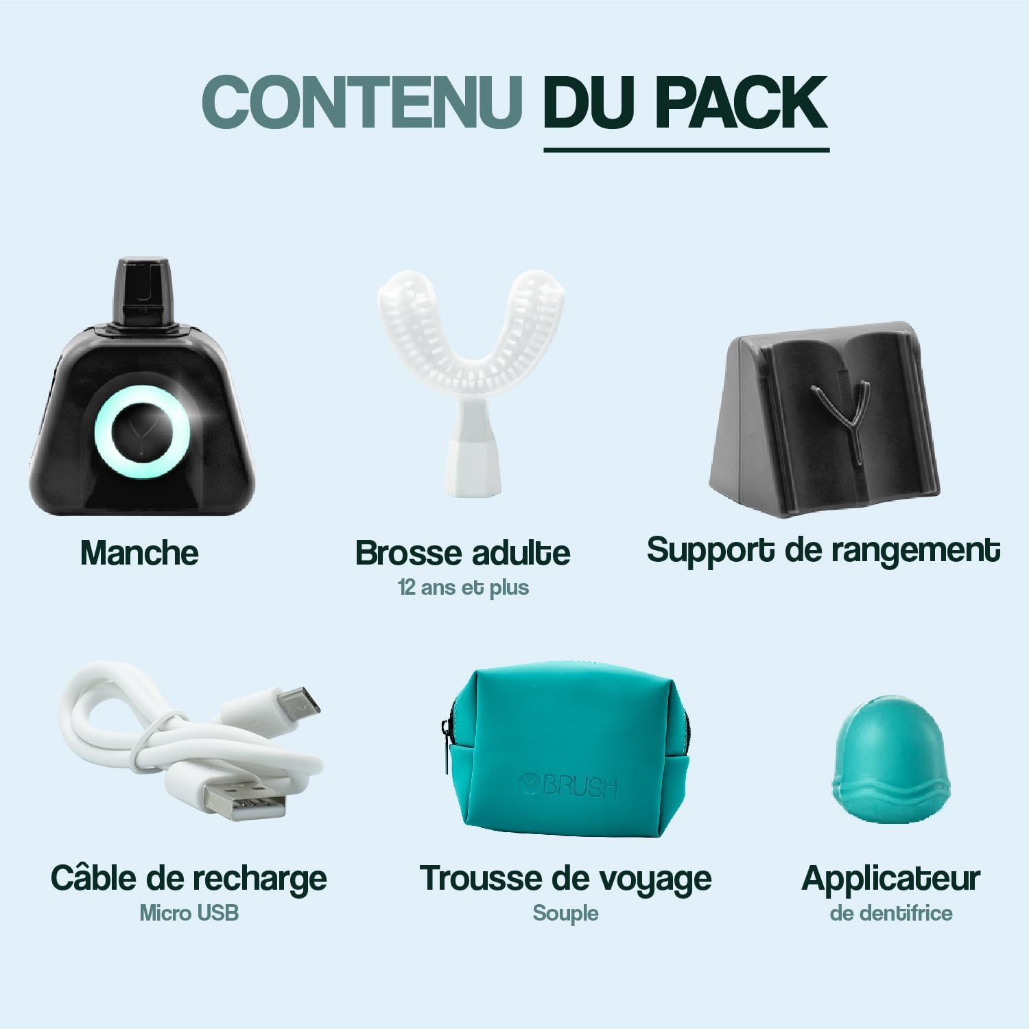 Thumbnail 1 de Brosse à dents électrique Y-Brush 2024 NylonBlack Premium (brosse en Y) – 4 modes soniques, autonomie 3 mois