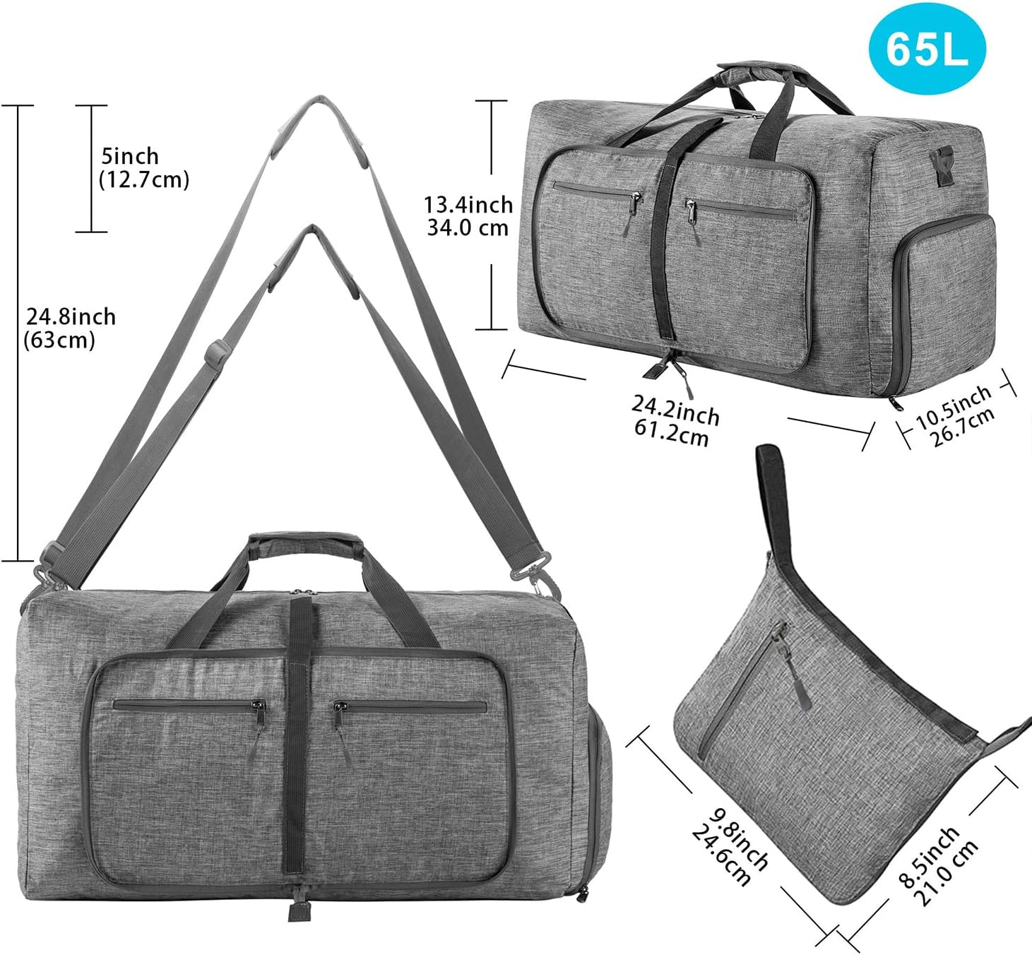 Thumbnail 1 de Reisetasche 65 l mit Schuhfach in Grau