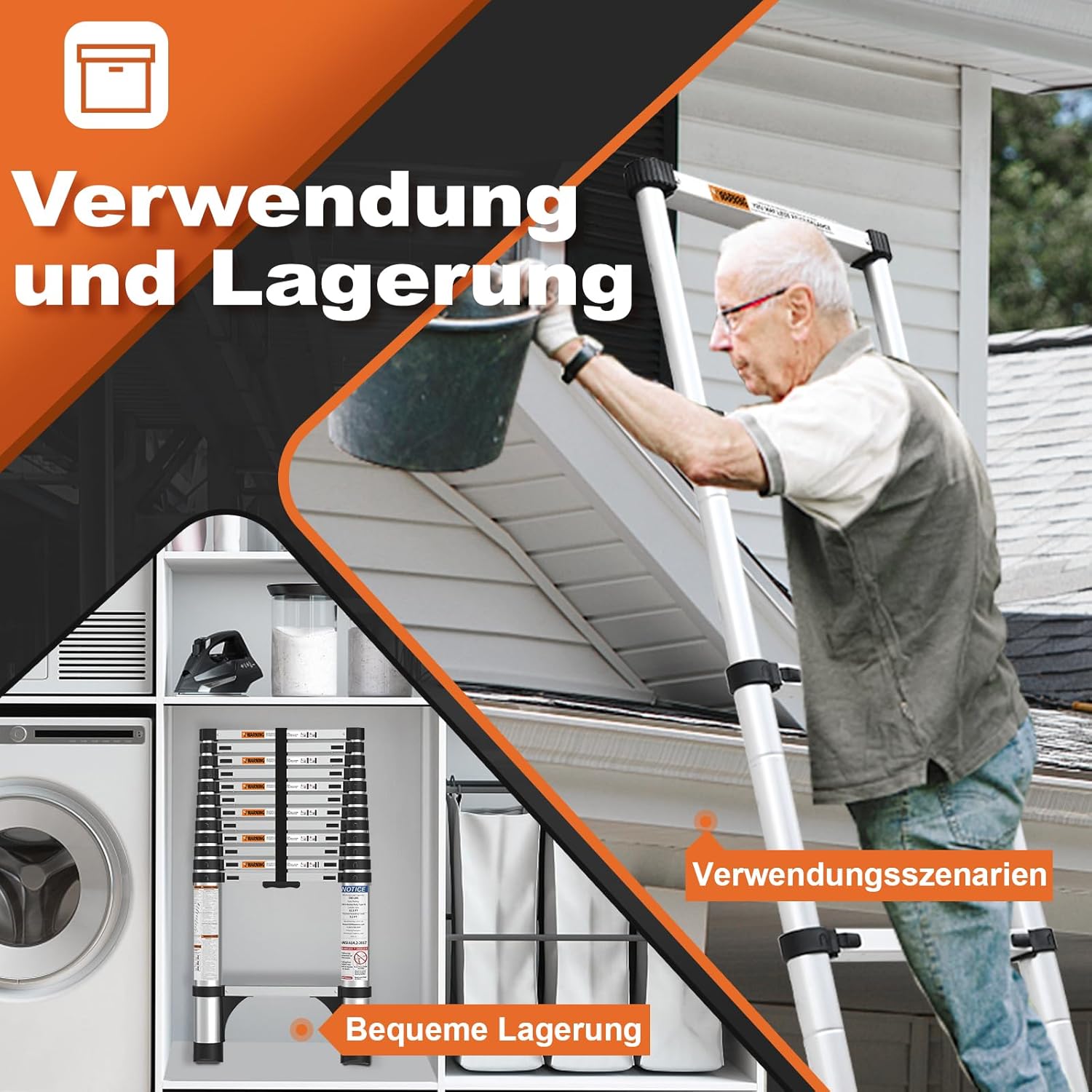 Thumbnail 6 de HBTower Teleskopleiter 3,8 m Aluminium mit Tragkraft 150 kg