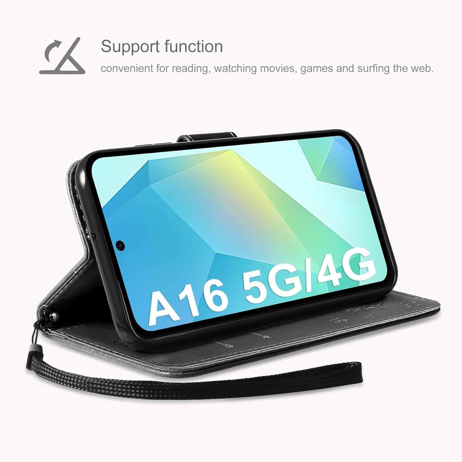 Thumbnail 3 de AROYI Wallet Case for Samsung Galaxy A16 5G/4G — PU Leather, Card Slots & Stand