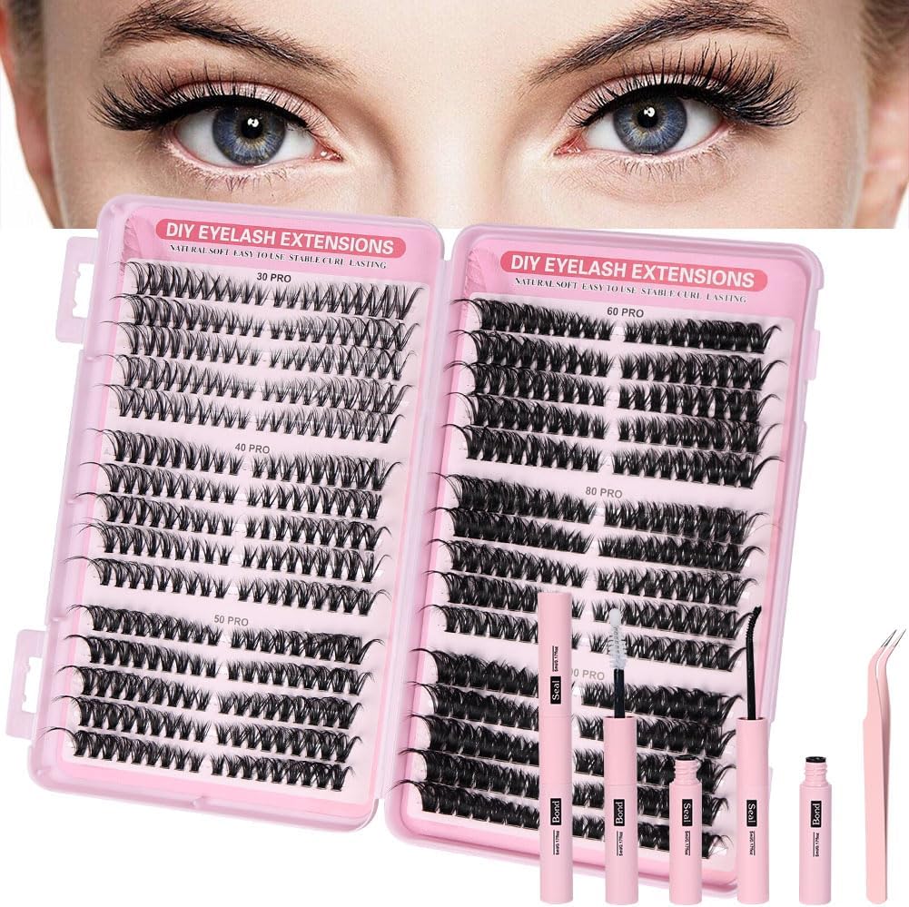 AOMIG Cat Eye individuele wimperextensions, 540 clusters van 8–16 mm