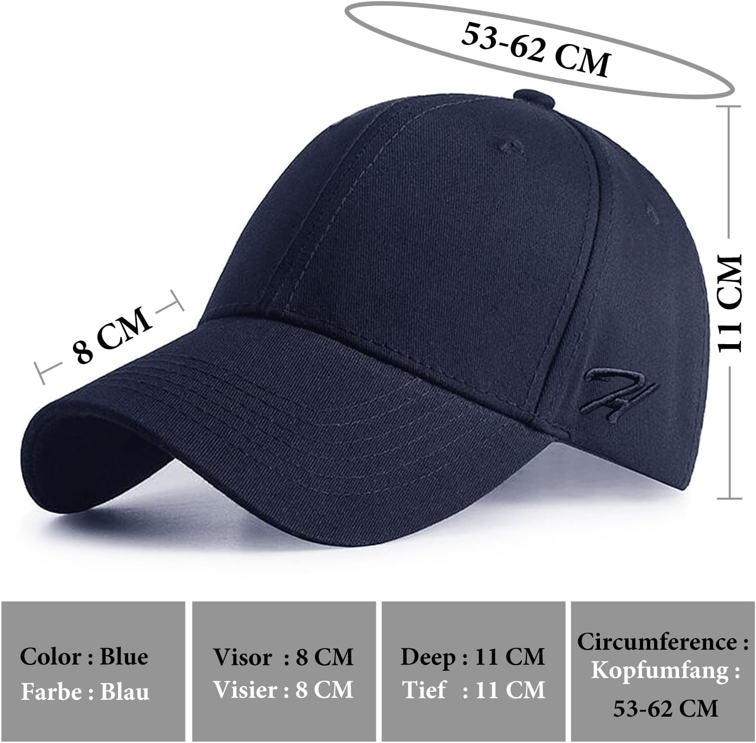 Detalle 1 de HASAGEI Baseball Cap aus 100% Baumwolle
