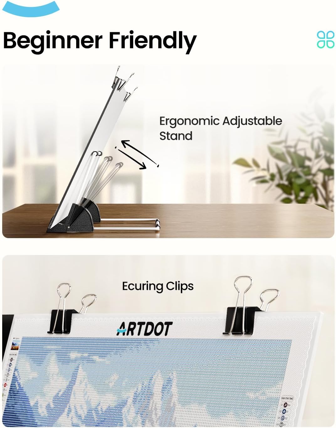 Thumbnail 6 de ARTDOT LED Light Pad for Diamond Painting Kit (A4) with Adjustable Brightness