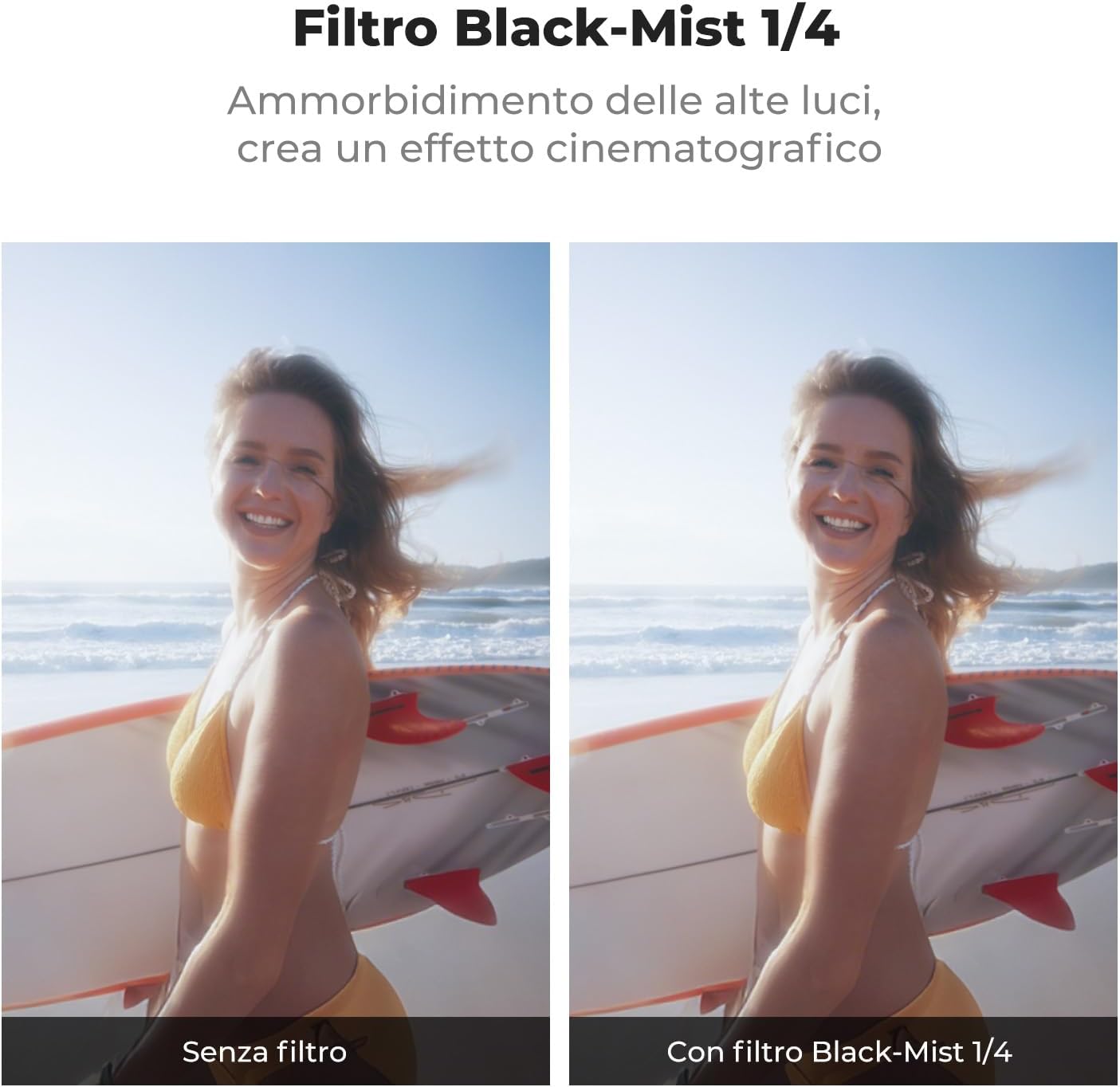 Thumbnail 2 de K&F CONCEPT Filtro Black Mist 1/4 per DJI Osmo Action 6 – Diffusione Cinema e Protezione