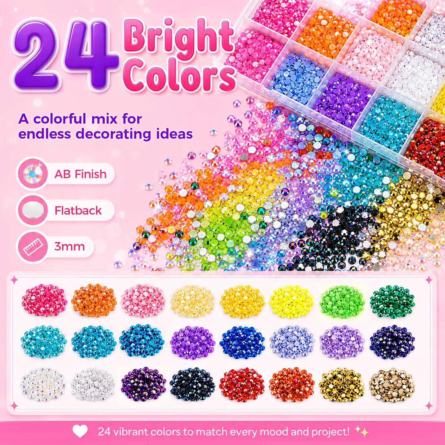 Detalle de Redtwo 40000Pcs Resin Jelly Rhinestones Bedazzling Kit