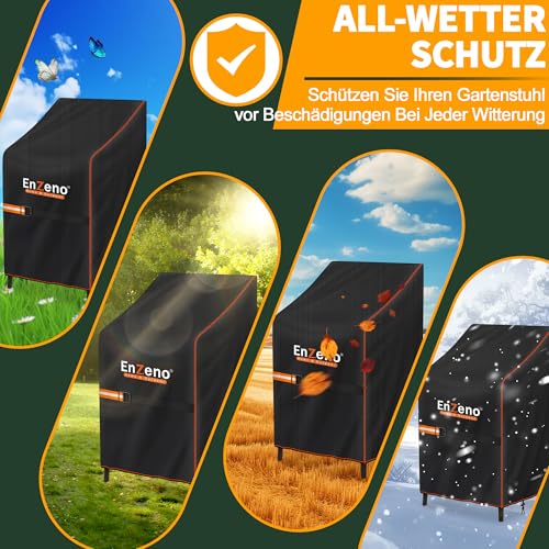 Thumbnail 5 de Enzeno Gartenstühle Abdeckung – stabile Wetterschutzhülle für Stapelstühle (70x70x80/120 cm)