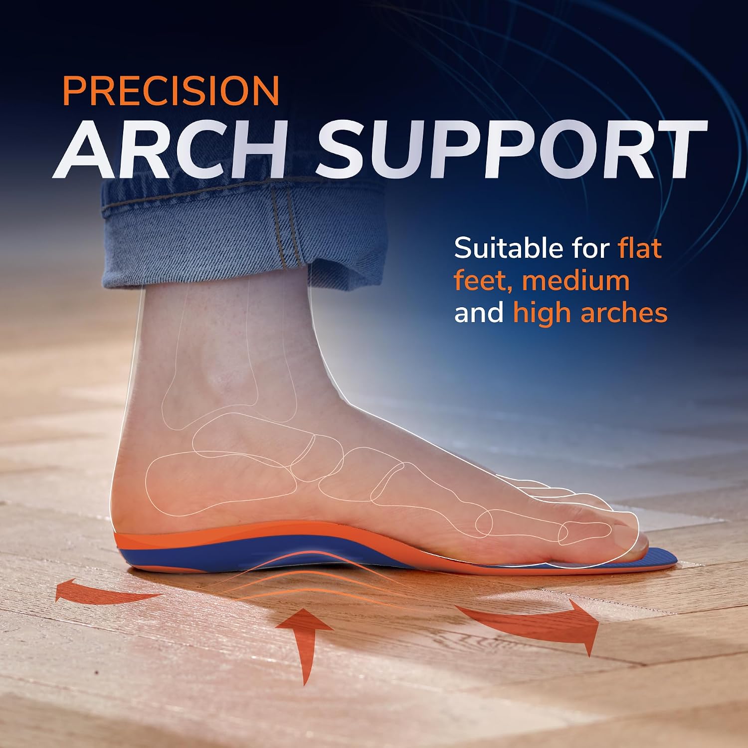 Detalle 1 de Dr. Scholl’s Advanced Orthotic Insoles for Plantar Fasciitis, Arch Support & Pain Relief (All-in-One)