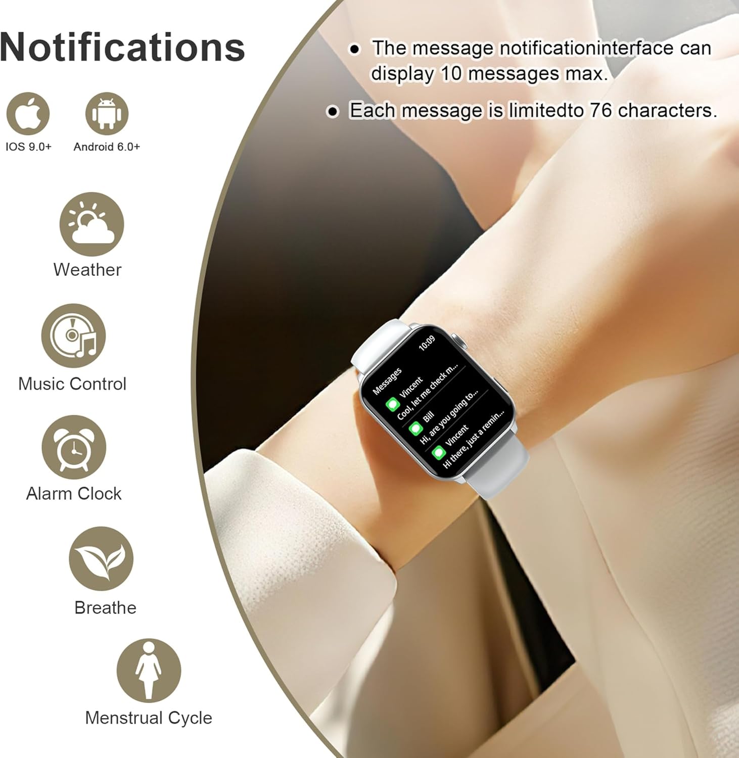 Thumbnail 4 de IOWODO Smart Watch 1.91" HD Fitness Watch