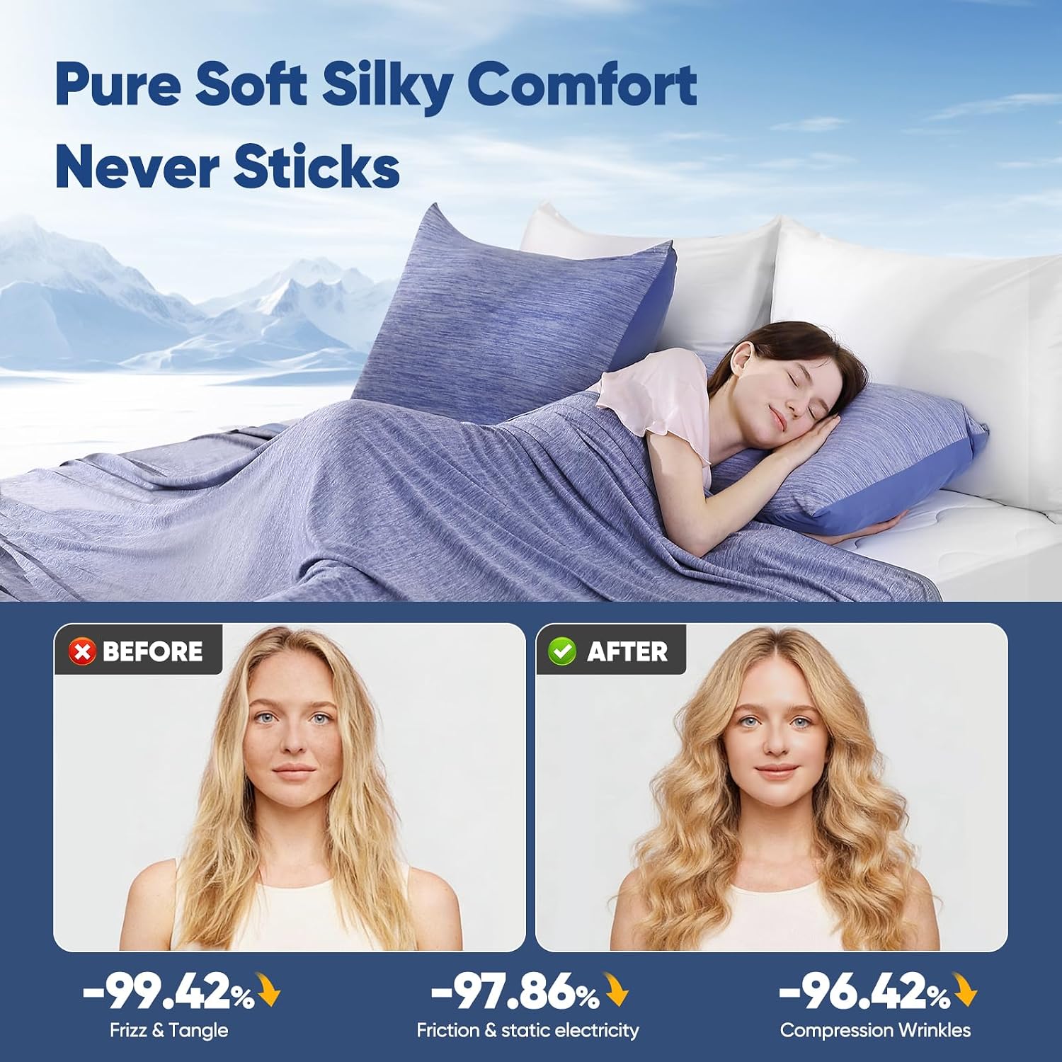Thumbnail 2 de Avoalre 2-Pack Cooling Pillowcases for Hair and Skin 50x75cm – Double-Sided Arc-Chill 3.0