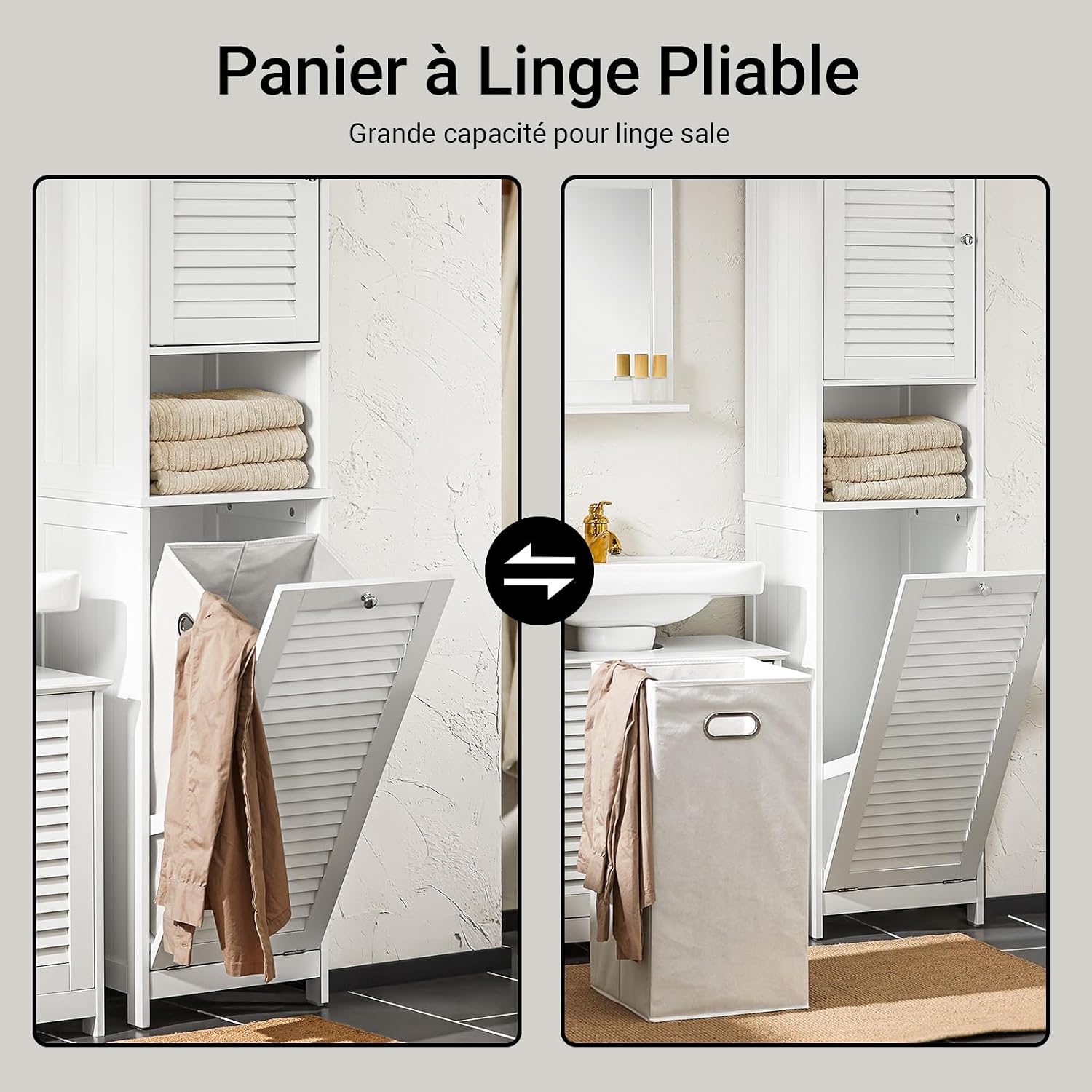 Thumbnail 5 de SoBuy BZR124-W colonne 40x170 cm blanc