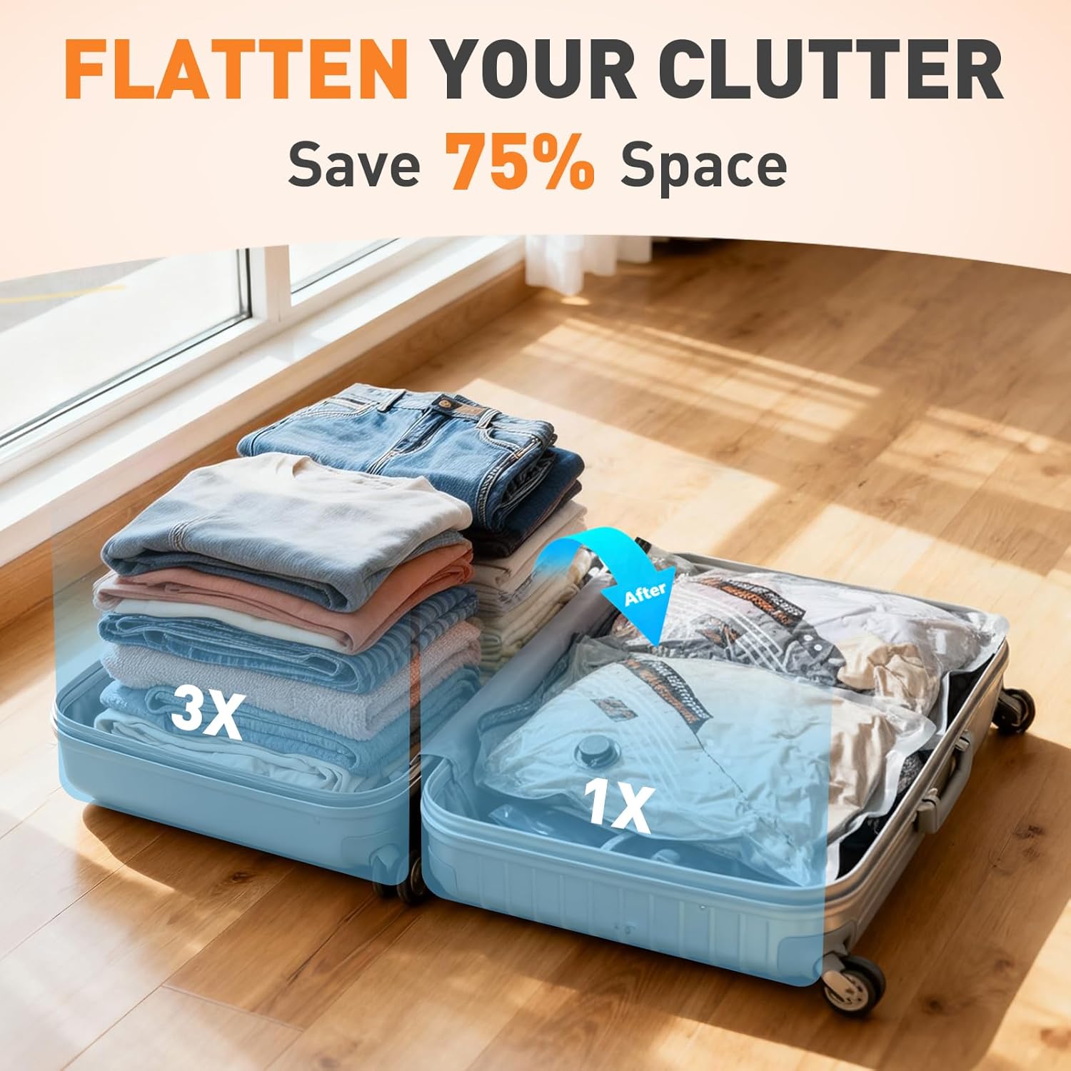 Thumbnail 2 de TJ-Ocean 12-Pack Vacuum Storage Bags with Portable Wireless Electric Pump