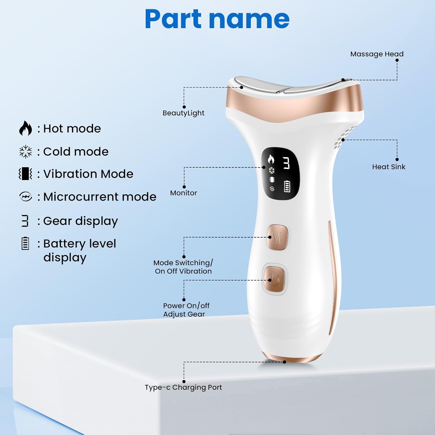 Thumbnail 6 de PKBD EMS LED face massager heat 45°C