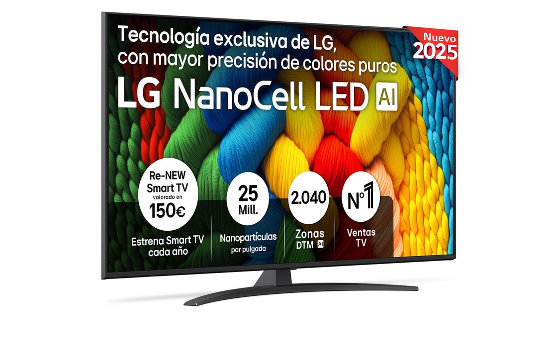 Detalle de LG NANO81 55" 4K NanoCell 2025 — Smart TV
