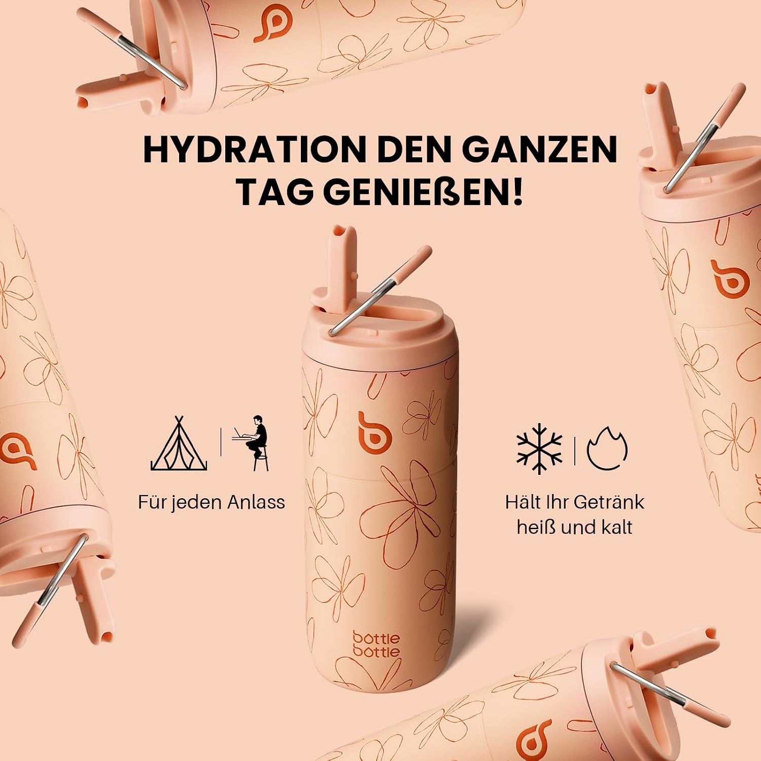 Thumbnail 5 de bottlebottle Edelstahl Trinkflasche 500 ml