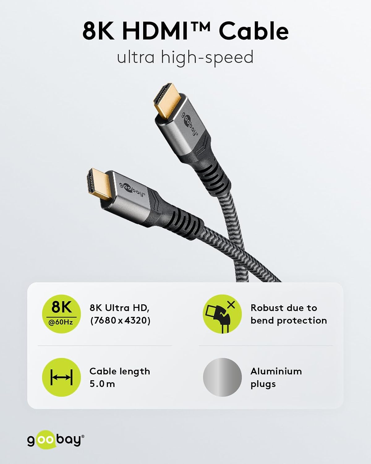 Detalle 2 de goobay HDMI 2.1-Kabel 5 m
