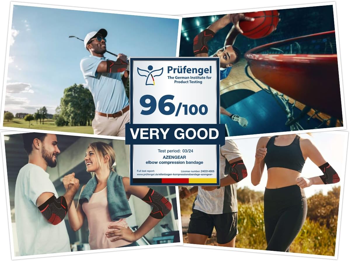 Thumbnail 3 de aZengear Coudière de compression (paire) pour sport et douleurs du coude – modèle respirant et lavable