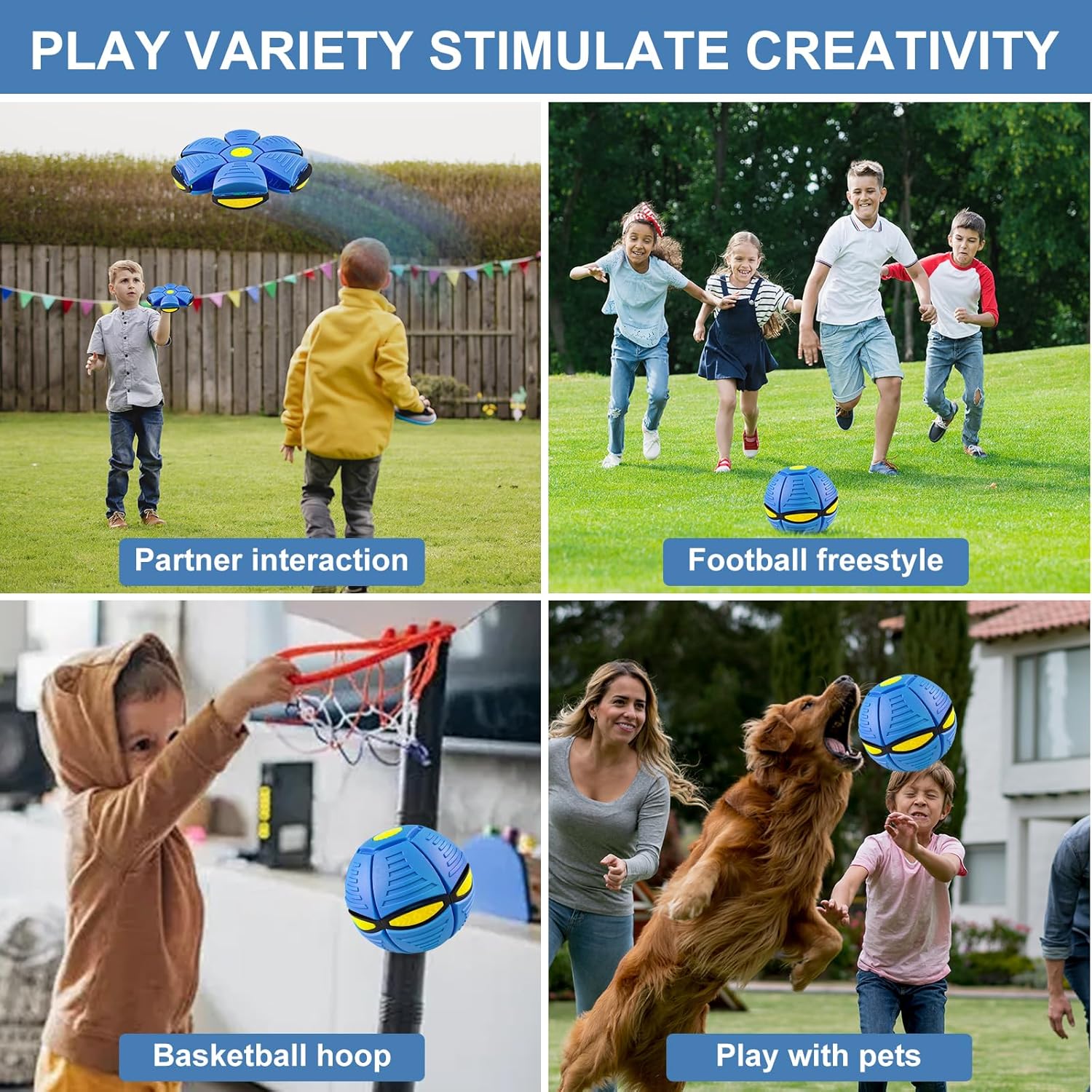 Thumbnail 4 de Kikkavo Magic Bouncing Ball 6-Light Dual Form (Blue) – Pop-Up Flying Saucer Metaball Transforming Design