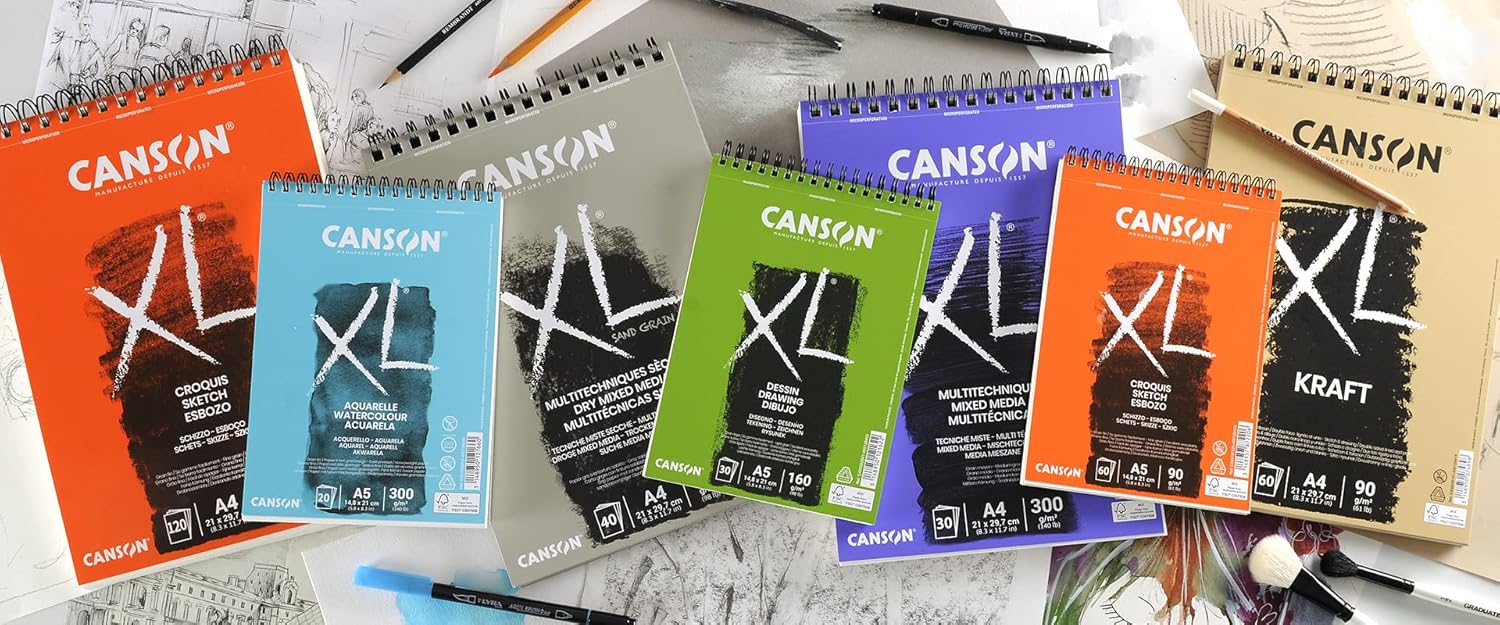 Thumbnail 2 de Canson XL Croquis Album per Schizzo o Disegno 30x30 cm, 120 Fogli 90 g/m², Grana Fine