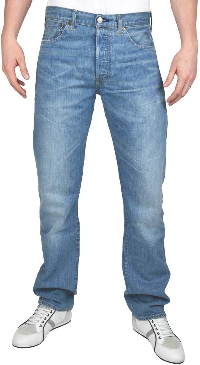 Detalle de Levi's 501 Original mit Knopfleiste Herren-Jeanshose – Straight Fit