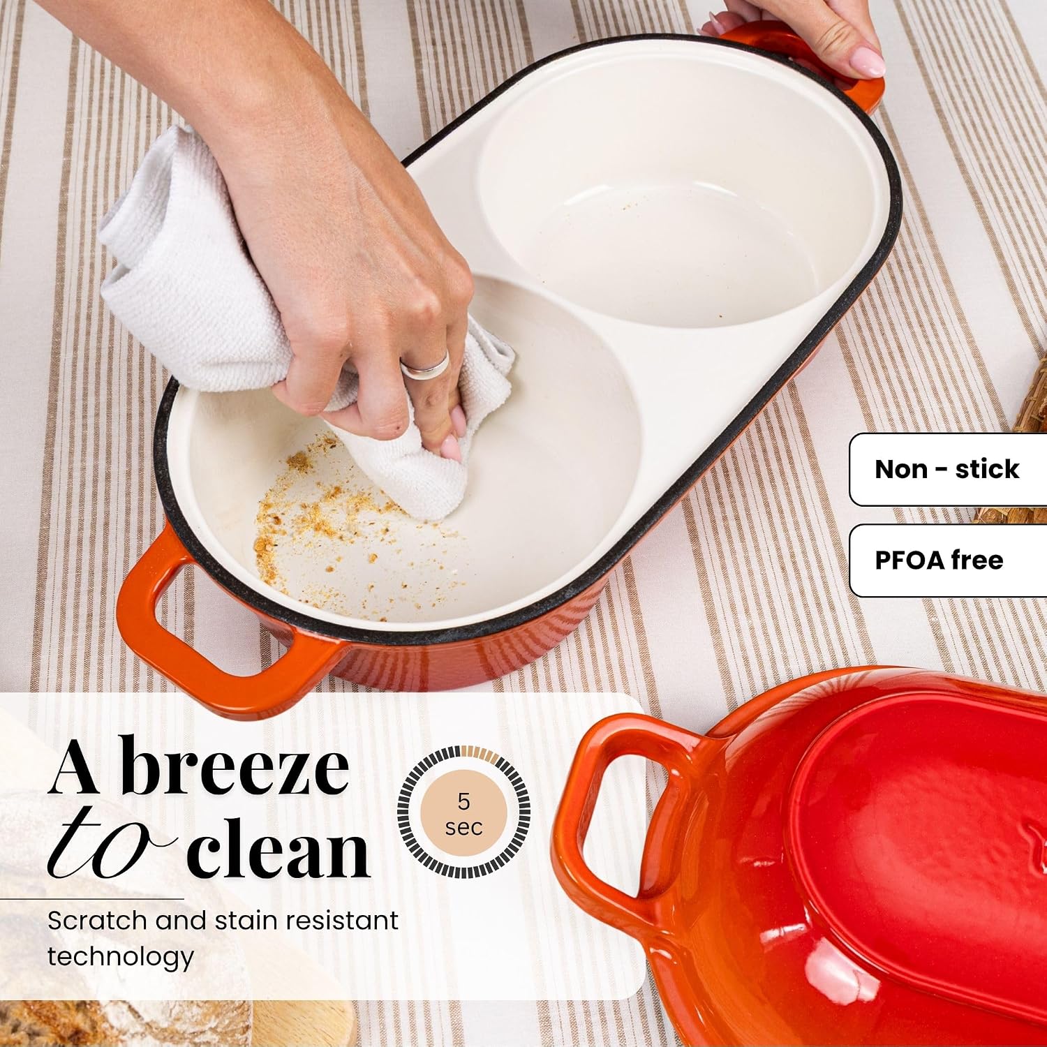 Detalle 2 de Nuovva 16.5cm Enamelled Cast Iron Dutch Oven for Bread ๐ฒ