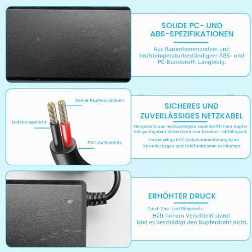 Detalle de GAOUTO 24V 5A Netzteil – 120 W DC-Netzteil für LED-Streifen, Router und mehr