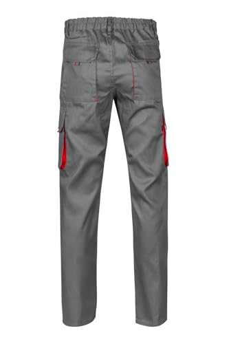 Thumbnail 2 de VELILLA 103004 Pantalón Bicolor Multibolsillos, Gris y Rojo (Talla 46)