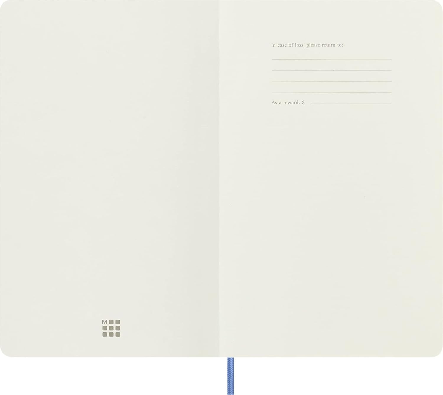 Detalle de Moleskine Classic Notebook — Ruled, Soft Cover, Hydrangea Blue (Large) 13 x 21 cm, 240 Pages