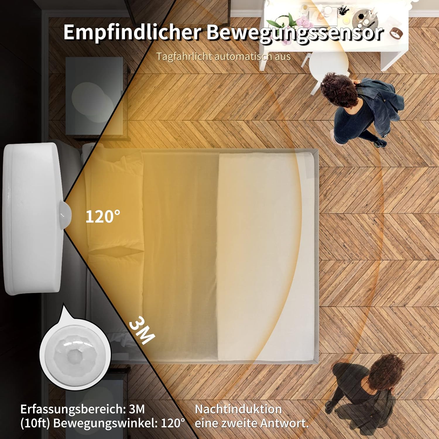 Thumbnail 3 de LED Nachtlicht mit Bewegungsmelder 4er Set