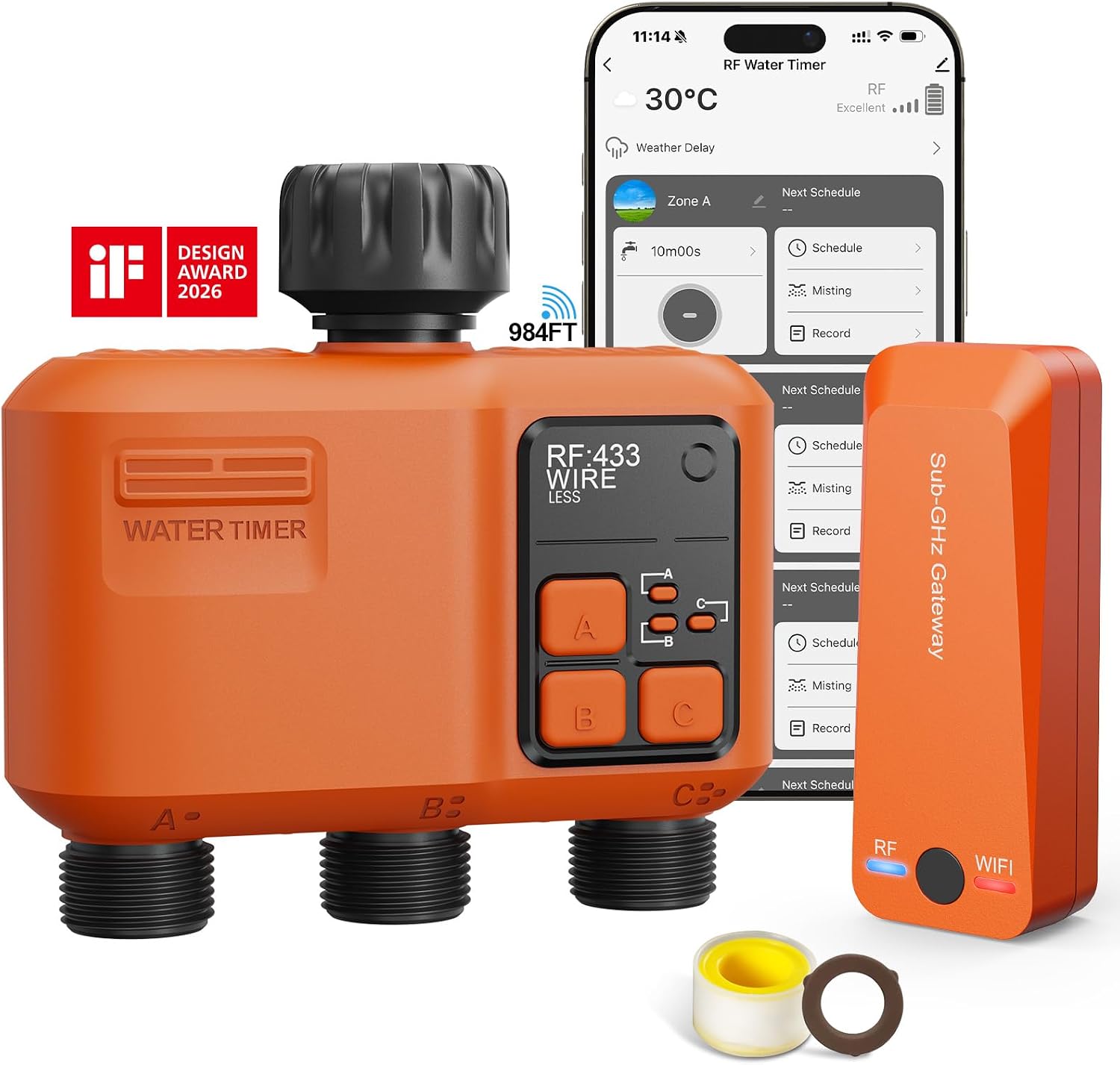 Detalle de XinFuture Smart WiFi Sprinkler Timer for Garden Hose with App Control