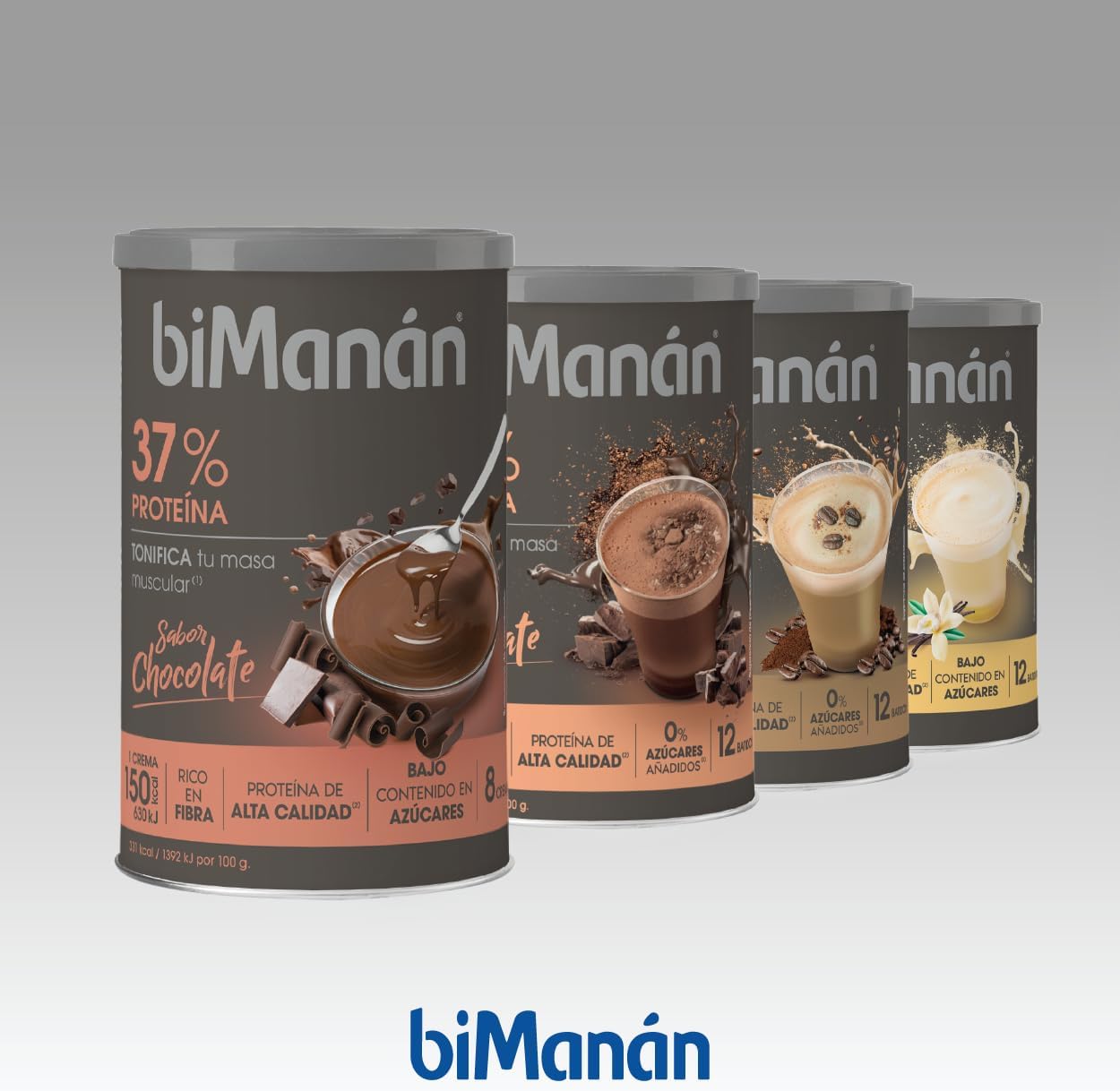Detalle 2 de BIMANÁN Crema Hiperproteica chocolate 360 g
