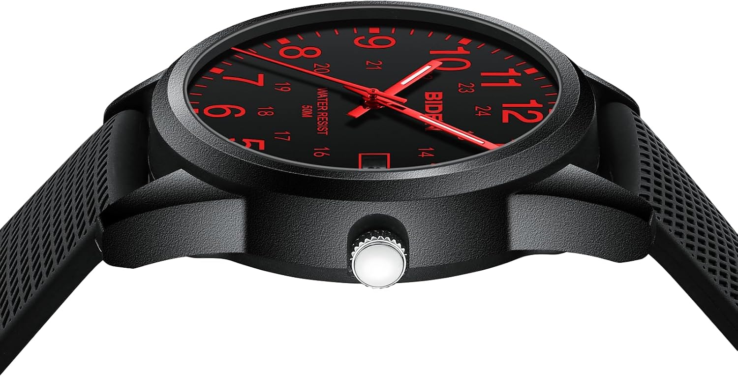 Thumbnail 4 de Herren Analog Quarz Armbanduhr mit 3 ATM Wasserdichtem Gehäuse (30 m) – 9,84" Gesamtlänge, silikonarmband