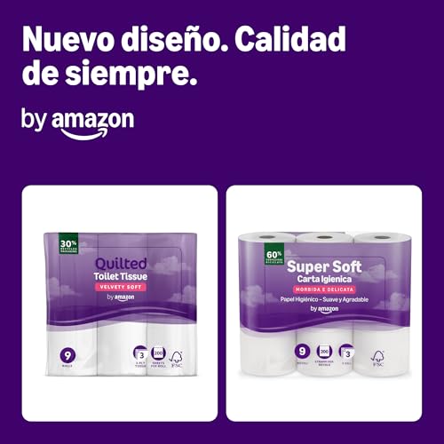 Detalle 2 de Papel Higiénico Supersuave de 3 Capas, by Amazon — 36 Rollos (4 paquetes) con certificación FSC