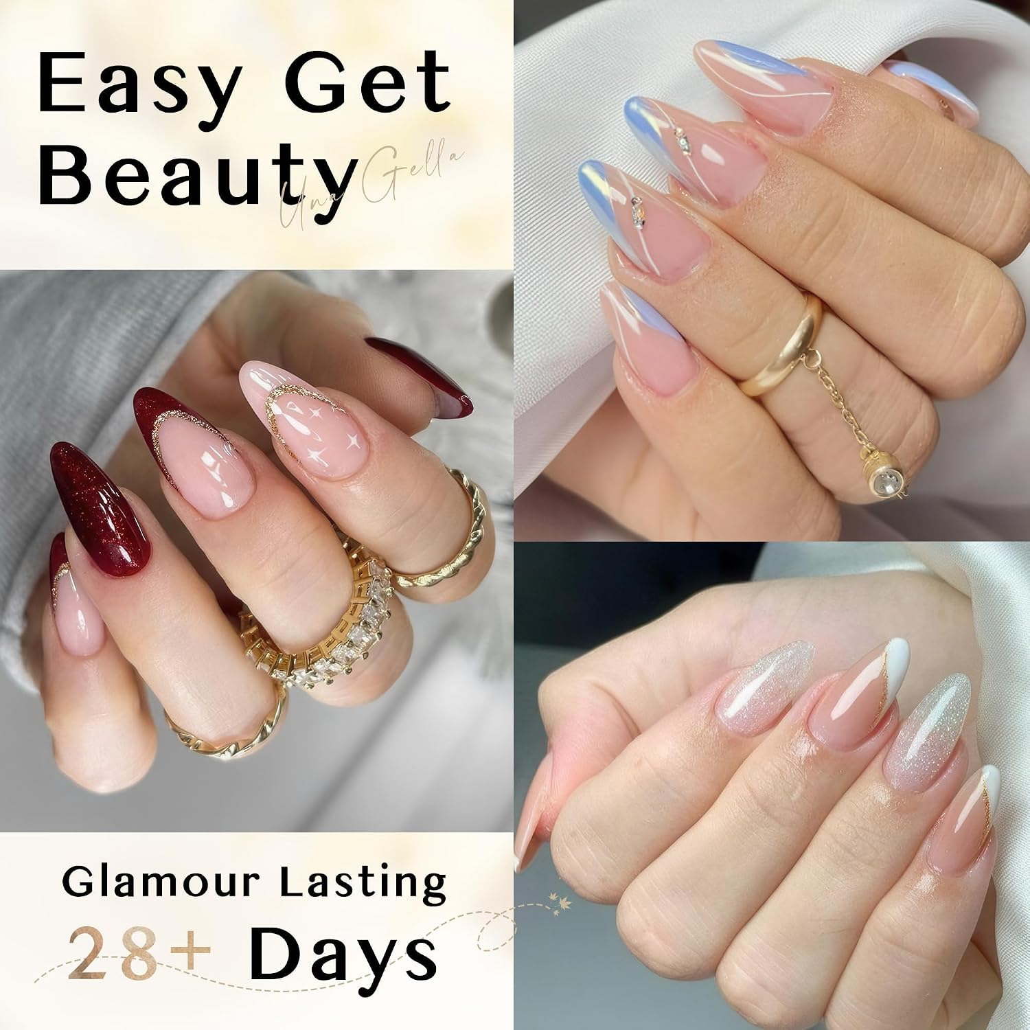 Thumbnail 1 de UNA GELLA UG Medium Almond Soft Gel Nail Tips, 504 Pieces, 12 Sizes