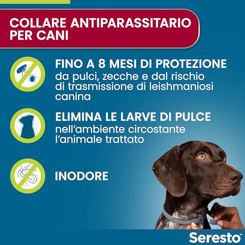 Detalle de Seresto collare antiparassitario per cani oltre 8 kg: protezione fino a 8 mesi