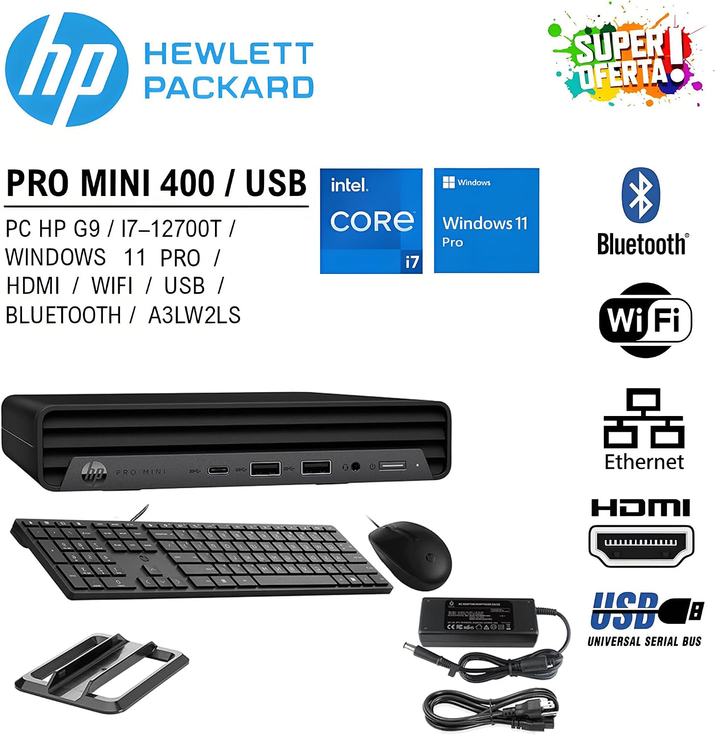 Detalle 2 de HP Mini Desktop PC 256GB SSD