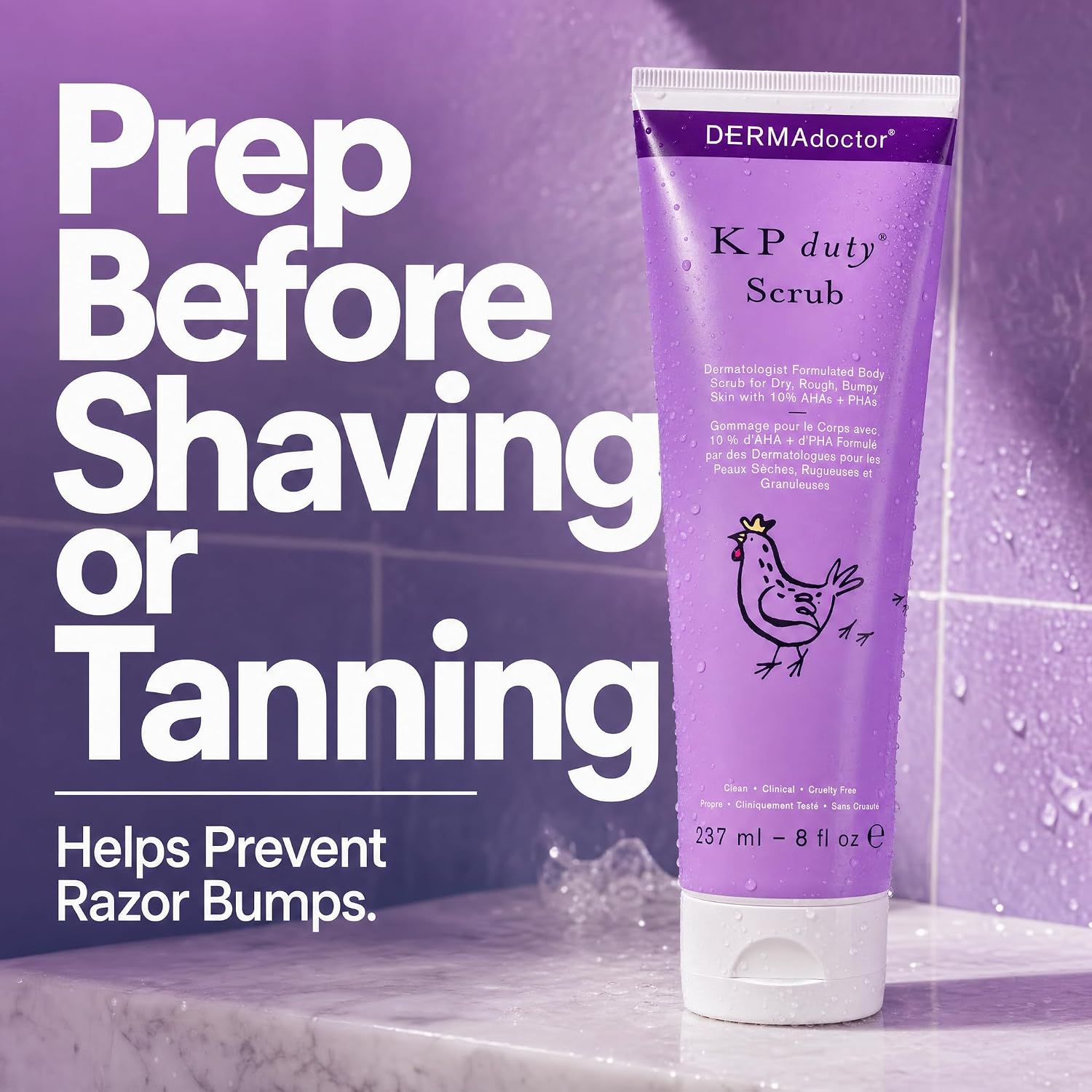 Thumbnail 6 de DERMAdoctor KP Bump Eraser Body Scrub (10% AHAs + PHAs) for Keratosis Pilaris, Glycolic & Lactic Exfoliation, 8 fl oz