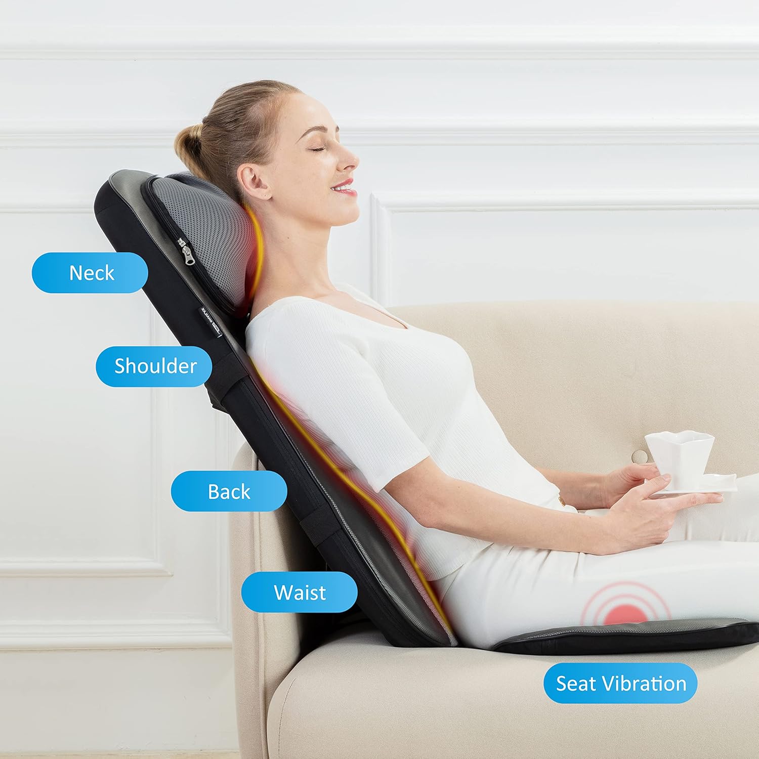 Thumbnail 6 de Snailax Fauteuil Massant Shiatsu Coussin de Massage Dos avec Chaleur – Massage du cou et du dos, confort bureau et maison