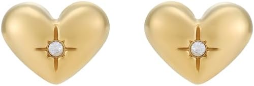 Thumbnail 6 de Orecchini Fossil da donna in acciaio inossidabile dorato con chiusura a perno