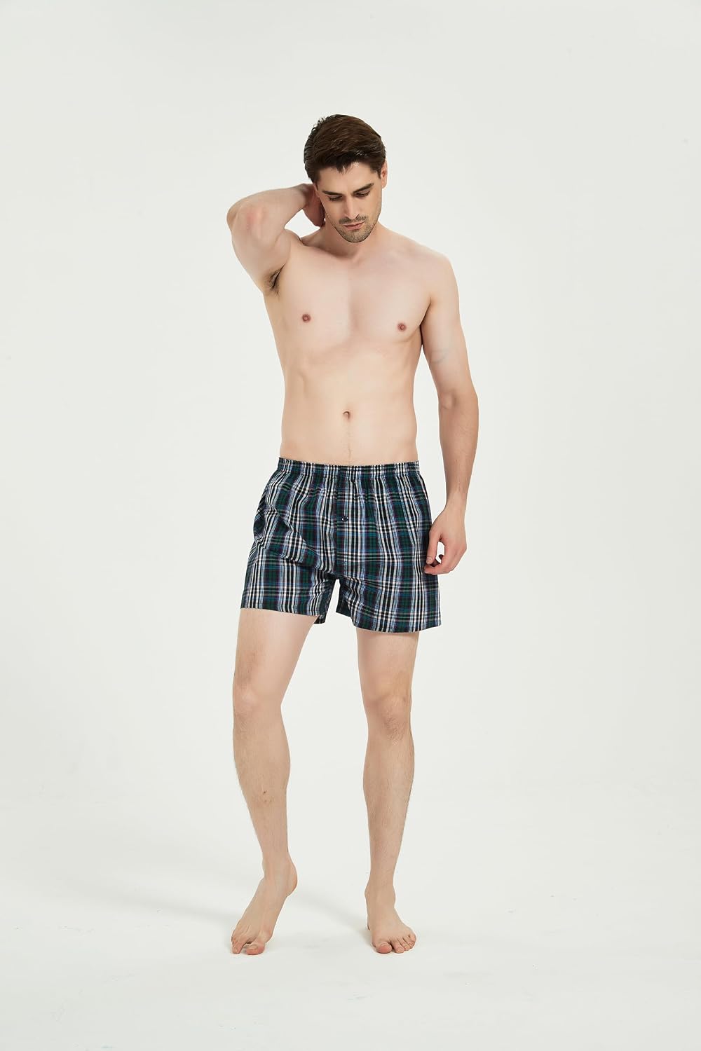 Detalle de JupiterSecret Boxer Uomo in cotone 100% a quadri (6 o 12 pezzi) traspiranti
