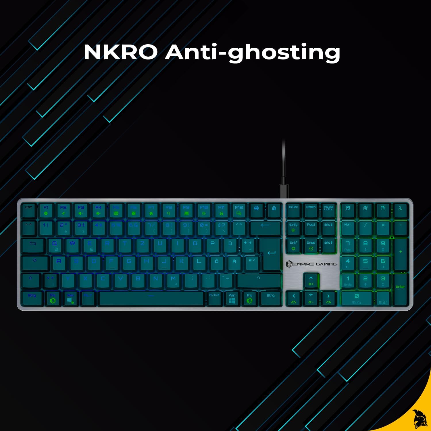 Thumbnail 4 de EMPIRE GAMING K243 – schlanke Low-Profile mechanische Gaming-Tastatur mit MX Red, USB‑C (abnehmbar) & RGB