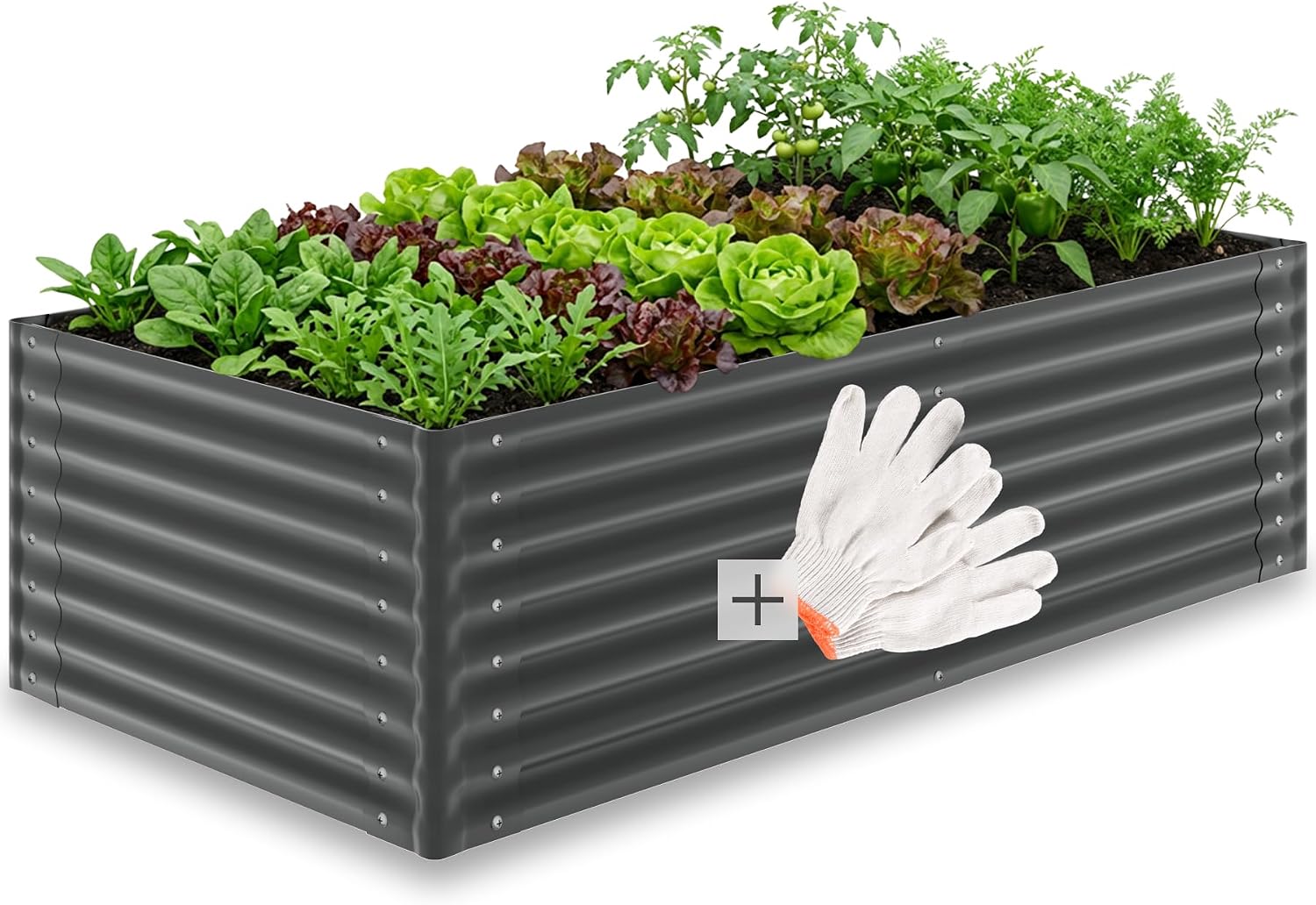 Detalle de tectake 406437 verhoogde plantenbak van verzinkt staal, 1200 liter